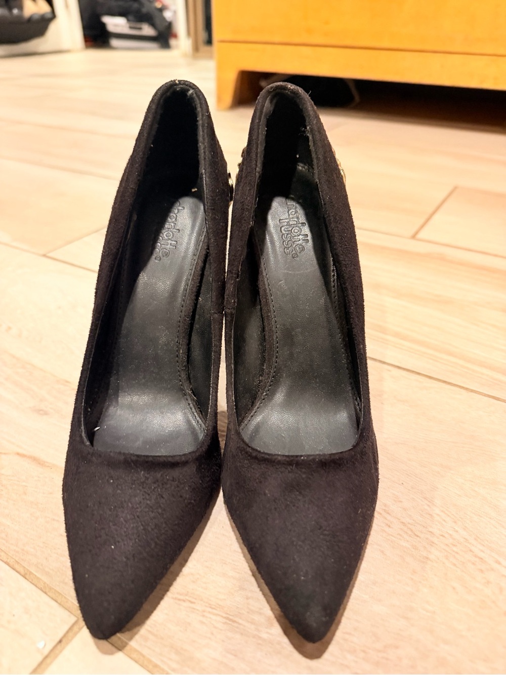 Charlotte Russe Black Pointed Suede Pumps